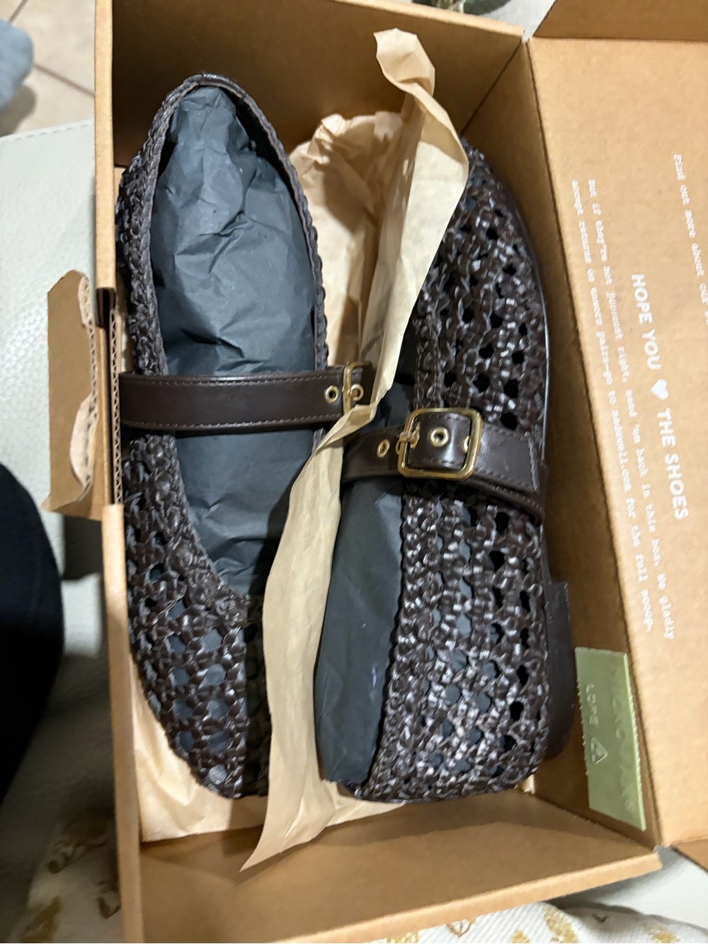Madewell Dark Brown Woven Mary Jane Flats - Picture 3 of 5
